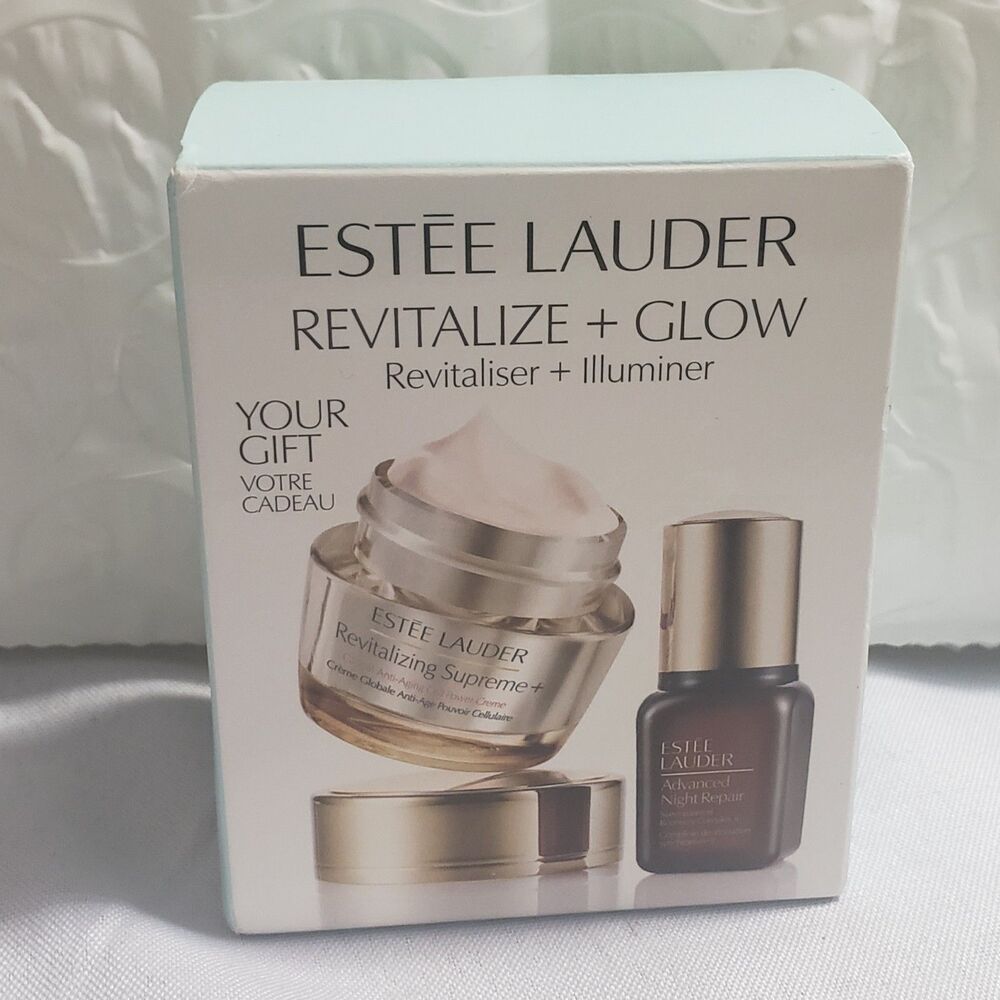 NIB
Estee Lauder Revitalize+Glow Gift Set Revitalizing Supreme+Advanced Night